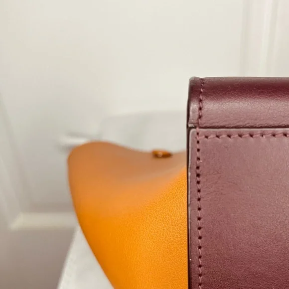 🧡 Celine Spring Luxury Trapeze Tricolor Leather Handbag - Picture 11 of 16